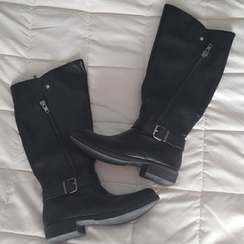 Black knee high boots